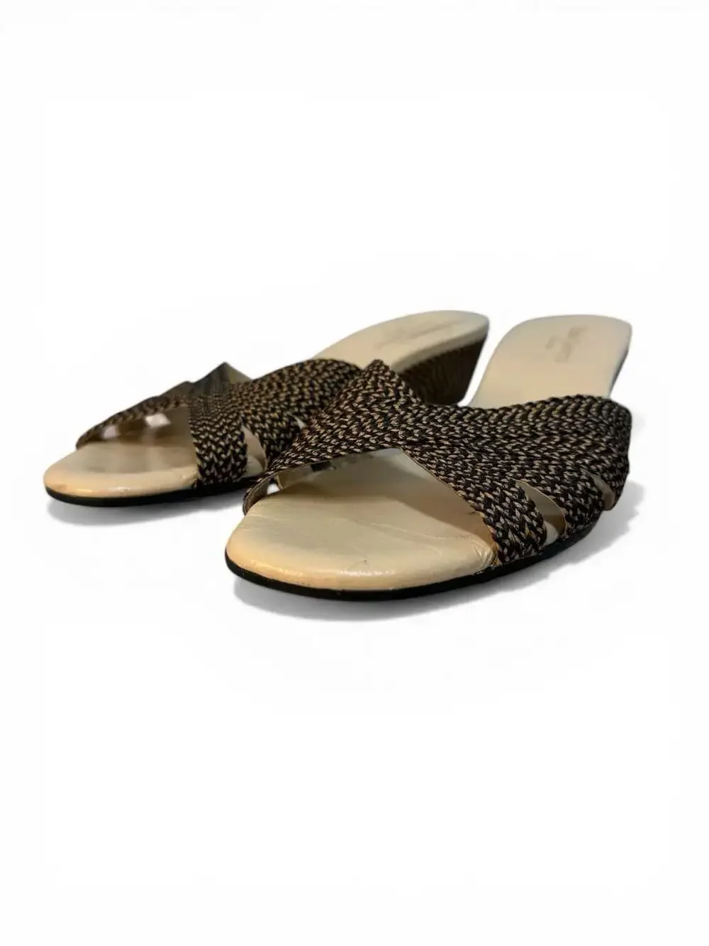 Eric Javits NY Woven Rafia Wedge Sandals | 8.5